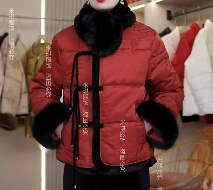 冬季新中式国风加厚外套流苏气质设计师时尚复古盘扣上衣