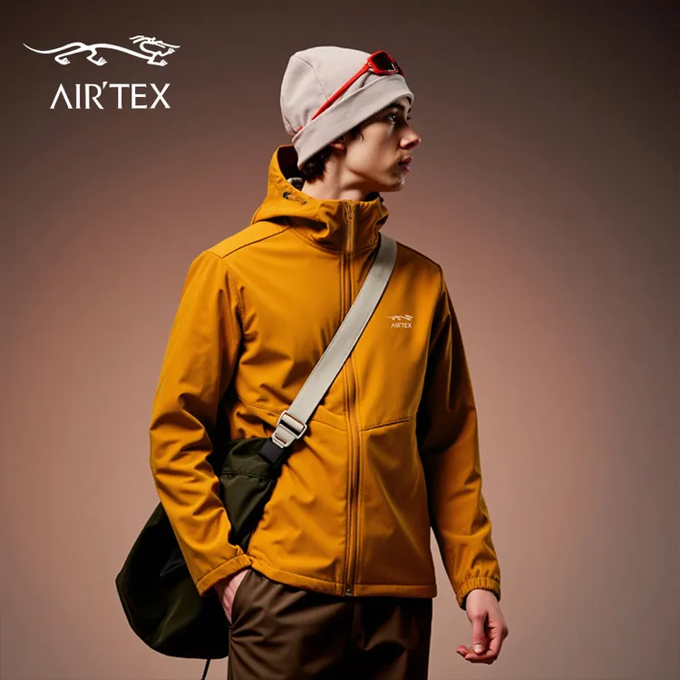 AIR TEX/亚特男女软壳衣秋冬登山服情侣防风保暖连帽夹克风衣外套