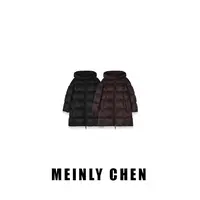 【MEINLY  CHEN】高端设计师款连帽中长款保暖冬季鹅绒服8250440