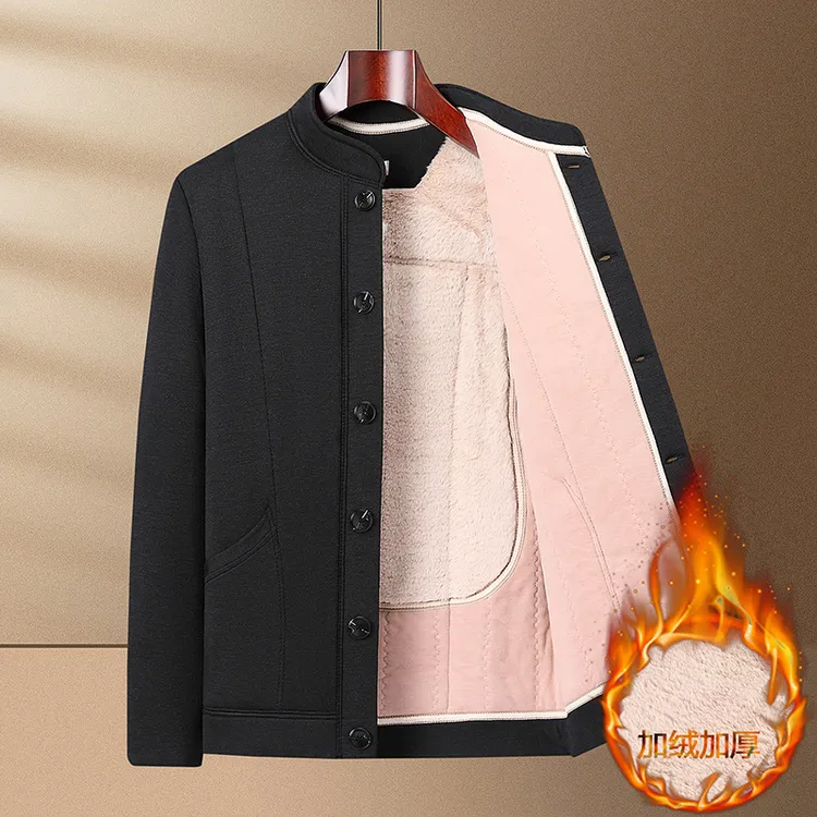 冬季新款男士棉衣外套中老年上装50-60-70岁爸爸加绒加厚保暖棉服