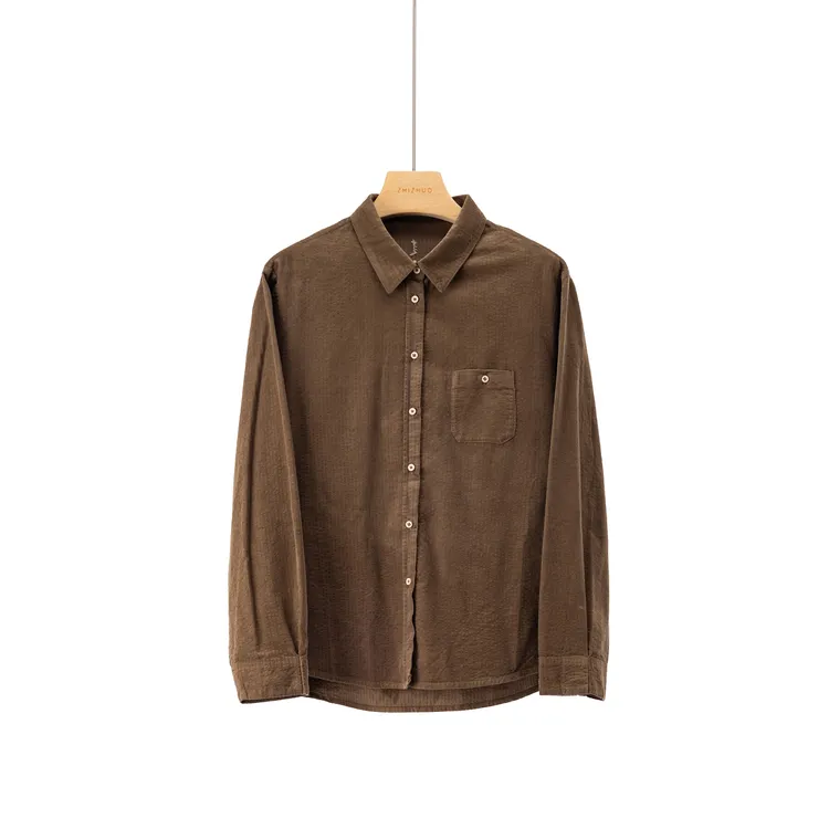 梦想家老钱风百搭气质松弛感长袖翻领衬衫