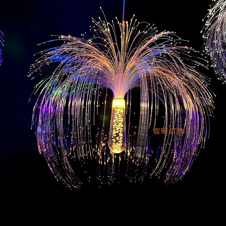 网红酒吧氛围灯led蒲公英灯七彩光纤水母灯婚礼宴会厅餐饮装饰灯