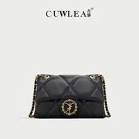 【CUWLEA/古黎】新款女包绣线菱格单肩斜挎包GL-8018