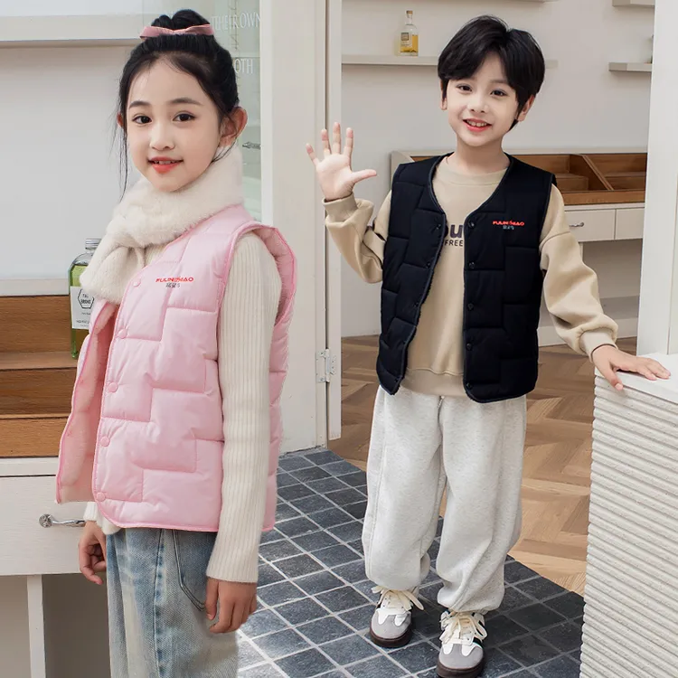 校服神器北极绒儿童马甲中大童户外内搭保暖极简风男女童秋冬加绒