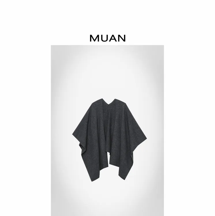 木岸MUAN:《老钱主义披肩》定制260克老钱斗篷式针织披肩SJ-ZZ-080