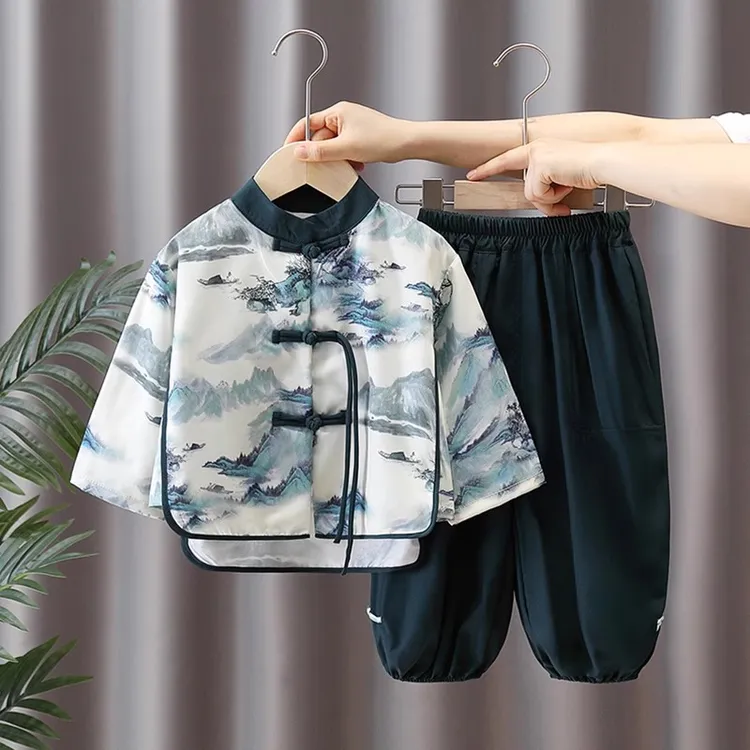 男童汉服春秋薄款儿童唐装夏季中国风童装男孩改良古装新中式春游