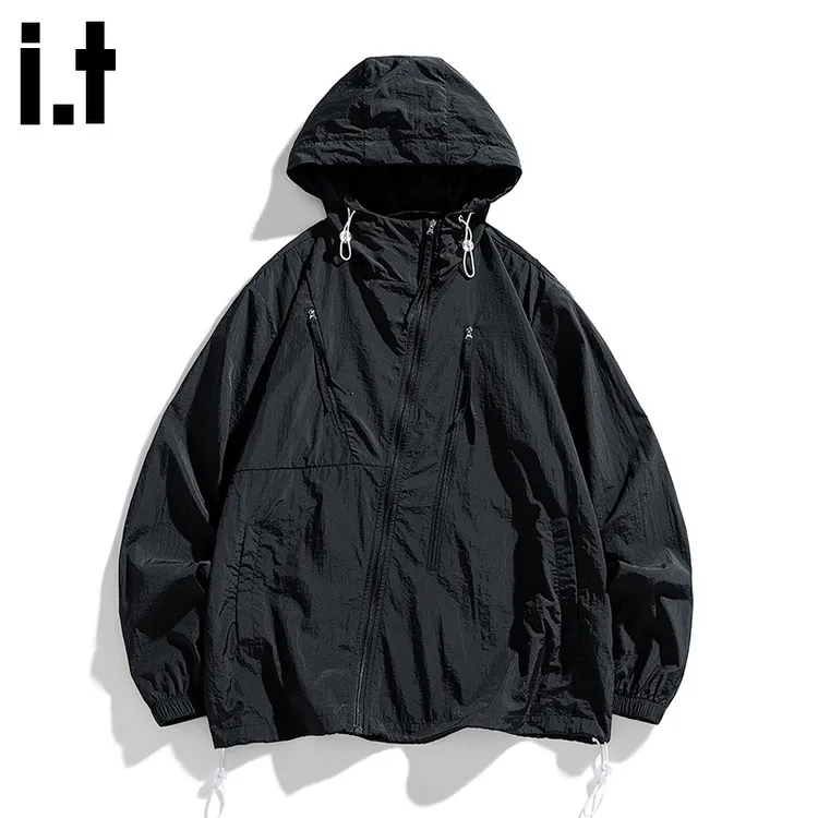 i.t:CHOCOOLATE防紫外线UPF50+防晒衣男士夏季薄款冰丝速干皮肤衣