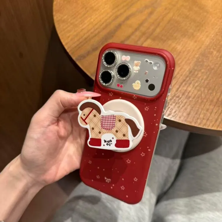 韩系ins新年红星星木马磁吸适用苹果17promax防摔16pro手机壳1514