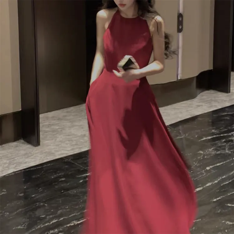 【繁花】立体裁剪白色连衣裙女2025春中长款超大摆a字裙