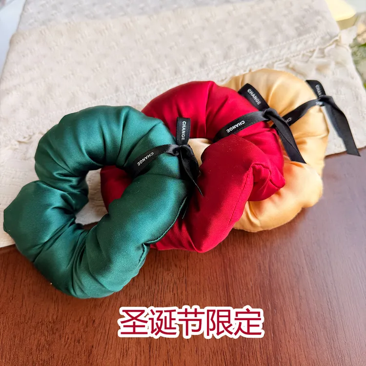 6cm真丝填充发圈头绳秋冬头饰19姆米100%桑蚕丝典雅气质护发