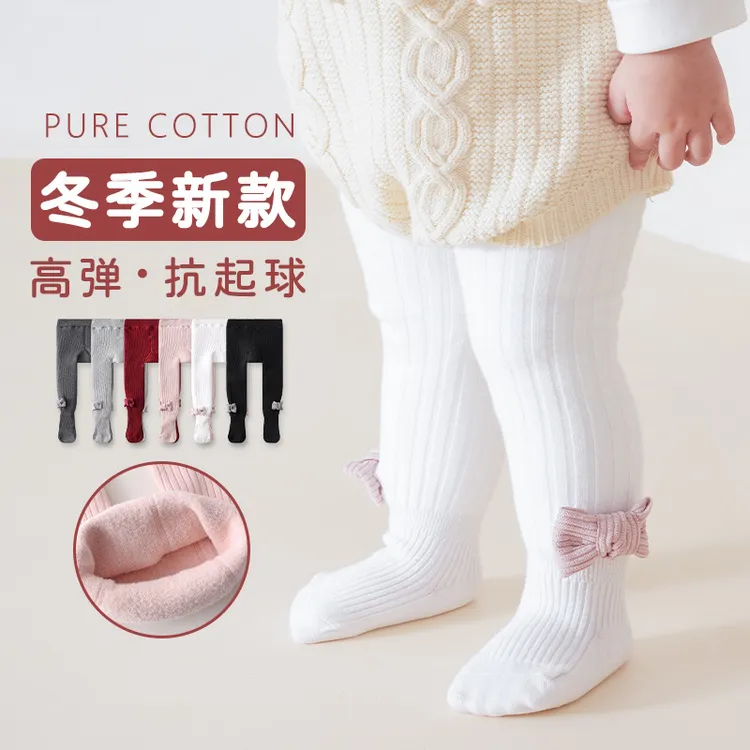 25冬季新款儿童打底裤百搭多色澳绒蝴蝶结小公主连裤袜853