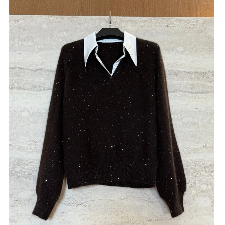 TANTAN针织时尚百搭冬季衬衫领羊毛衫4307