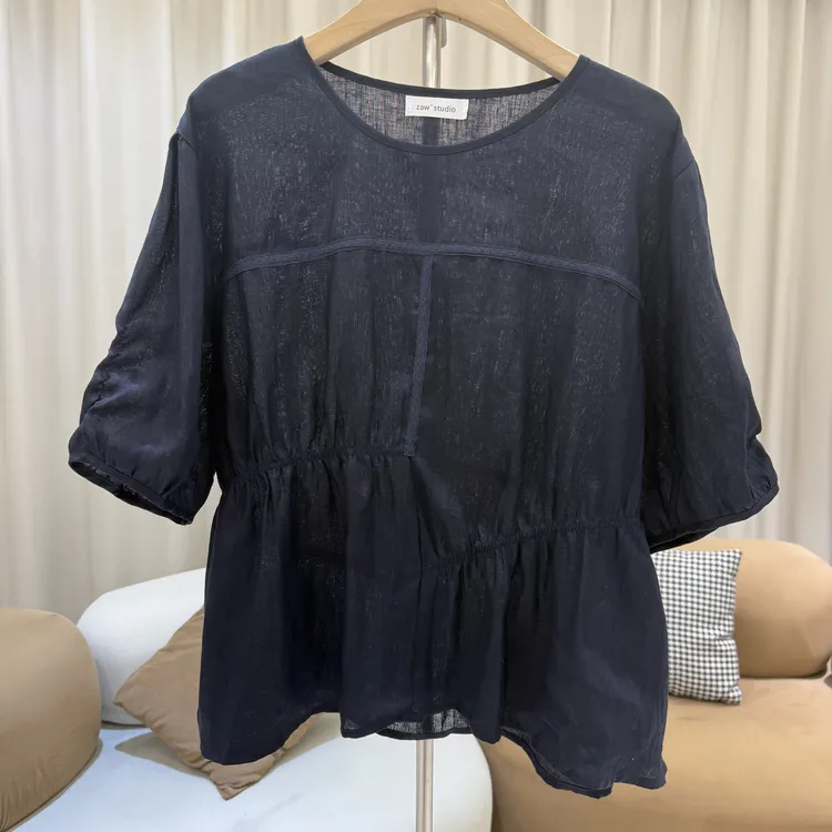 zaw大码设计感衬衫女2025新款爆款洋气胖mm炸街遮肚上衣/25230