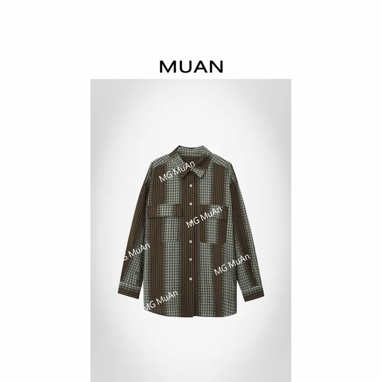 木岸MUAN：《梨泰院衬衫》定制INS中古风100棉格子衬衫女DG3-8910
