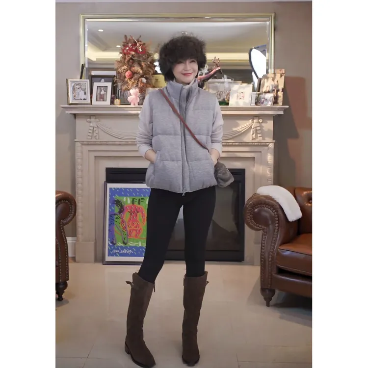 我是摩羯 BC暖阳 90白鹅绒钉珠蓬松保暖秋冬马甲