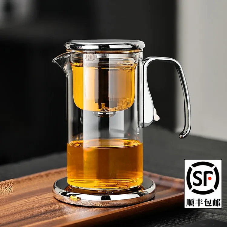2025新款玻璃磁吸飘逸杯耐热过滤分茶器家用大容量壶办公冲茶器