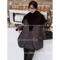 【墨色西野】JUANJUAN高级感西装羽绒外套带围巾