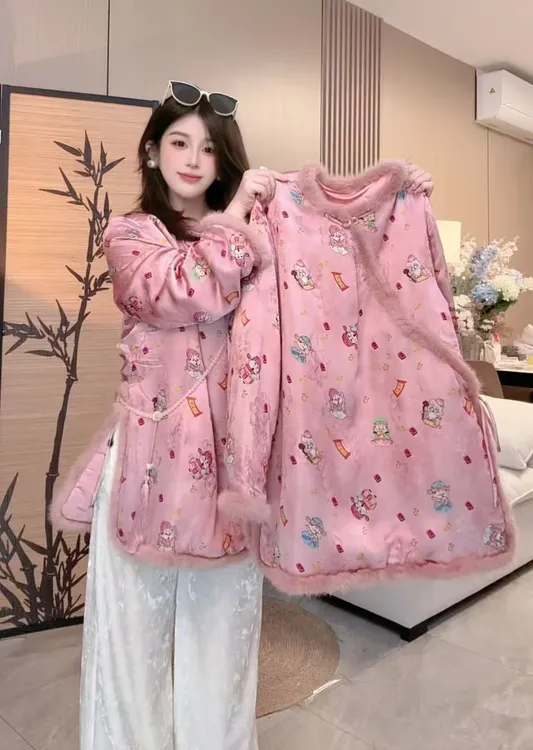 【财神到】新中式高级感时尚唐装冬季女装宽松斜襟上衣