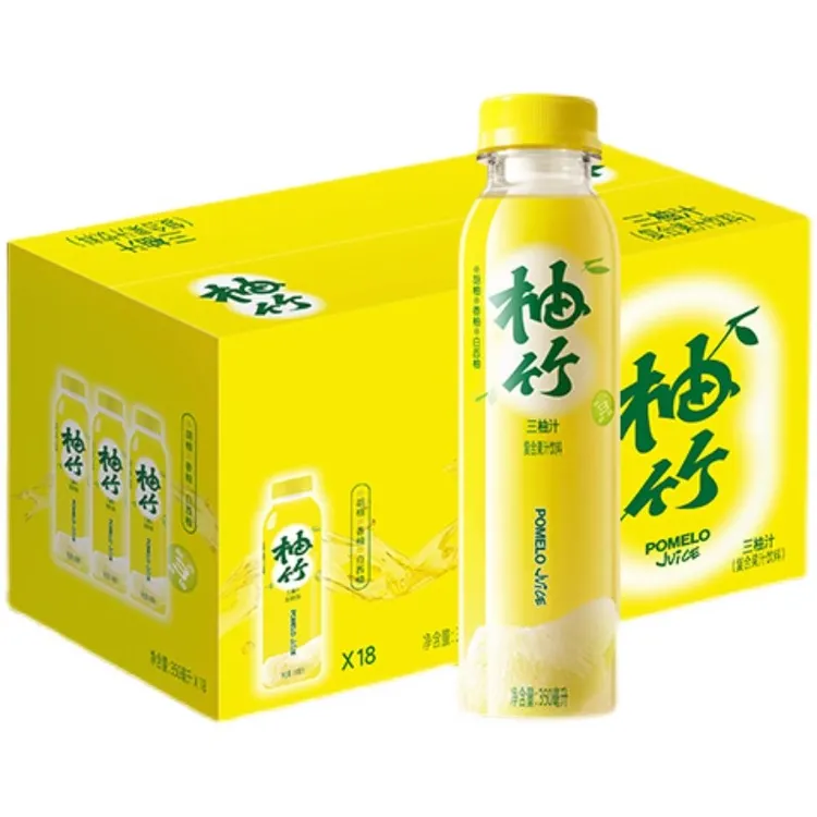 柚竹三柚汁复合果汁清爽饮料柚汁酸甜清凉解腻利乐包350ml*6瓶