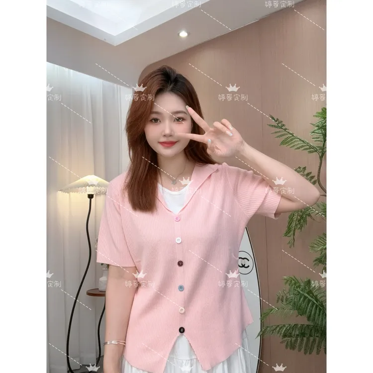【 现货 婷哥定制 海风轻舞】夏季温柔风设计感短袖上衣TGW41554