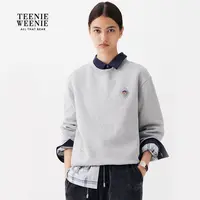 *TeenieWeenie小熊女装卫衣25冬新款休闲刺绣圆领上衣TTMA258TCBK