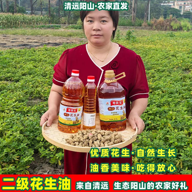 清远阳山二级花生油广东农家自种花生古法压榨新鲜花生油纯正浓香