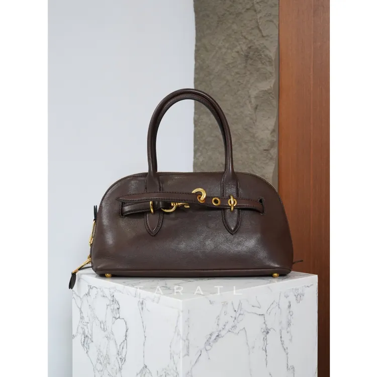 TARA|意大利Nappa小羊皮/石楠木Miu贝壳包保龄球手拎单肩斜挎包女