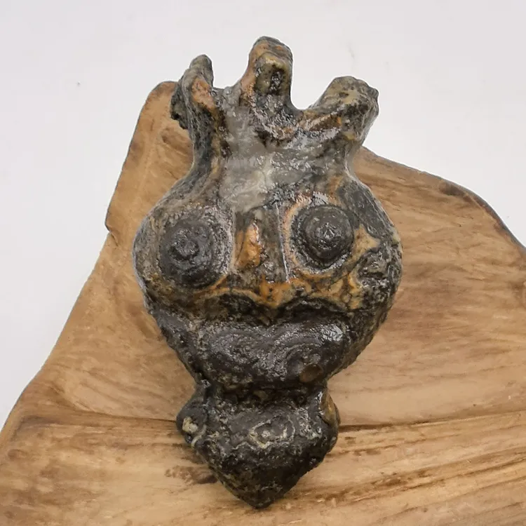 蒙玛天目天眼石眼睛石奇石钱币石戈壁原石皮壳包浆厚重杵型手把件