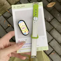 适用小米手环10表带青苹果9陶瓷版卡通双钉皮质8NFC新款小众腕带