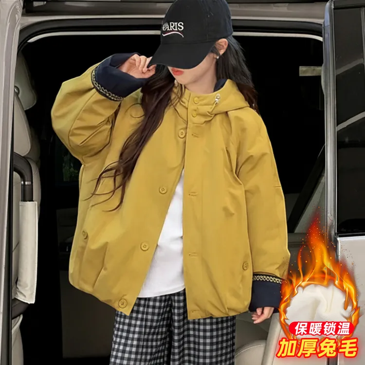 高品质女童派克服6-12岁冬季新款加绒加厚15一件过冬休闲保暖