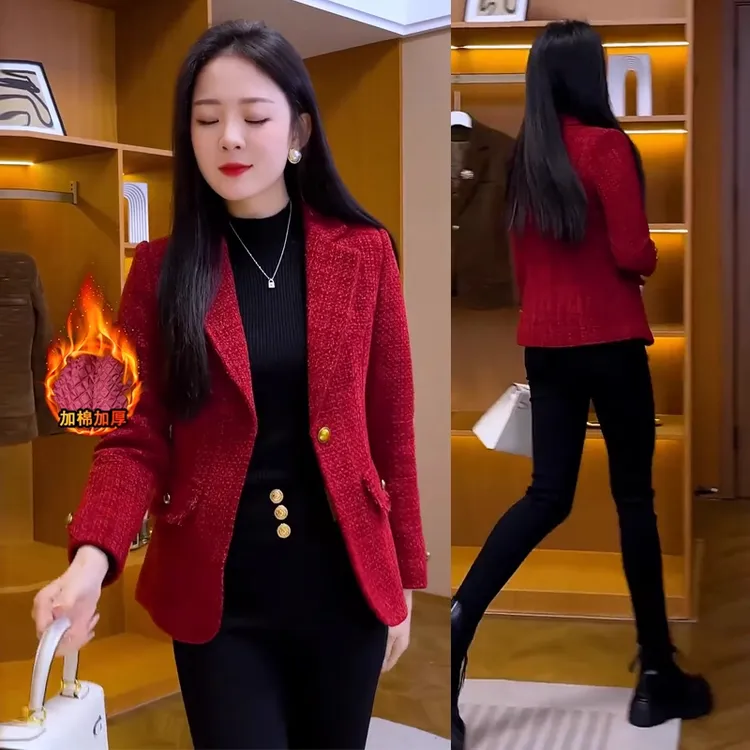 小香风西装外套女2025春季新款时尚气质修身显瘦百搭短款西服上衣