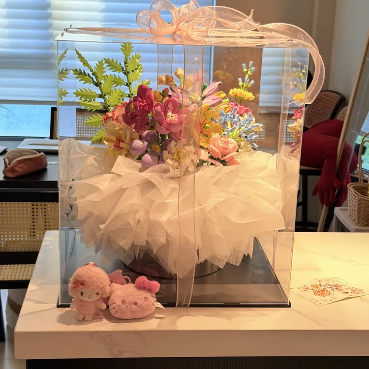 永生花积木礼盒定制材料包 纪念日生日惊喜求婚浪漫 24朵手作花束