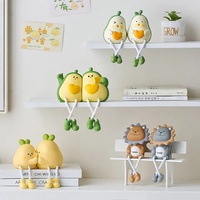 创意可爱永不分梨吊脚娃娃小摆件客厅桌面家居墙上置物架装饰玩偶