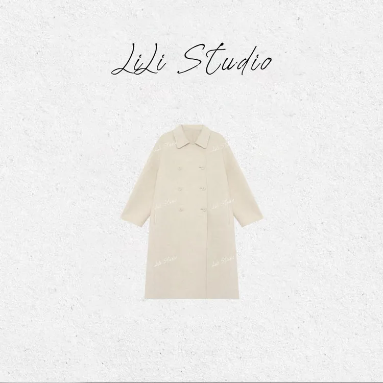 PCNY丨不理理「清辉漫影」羊毛双面呢大衣松弛感高级中长款呢子外套