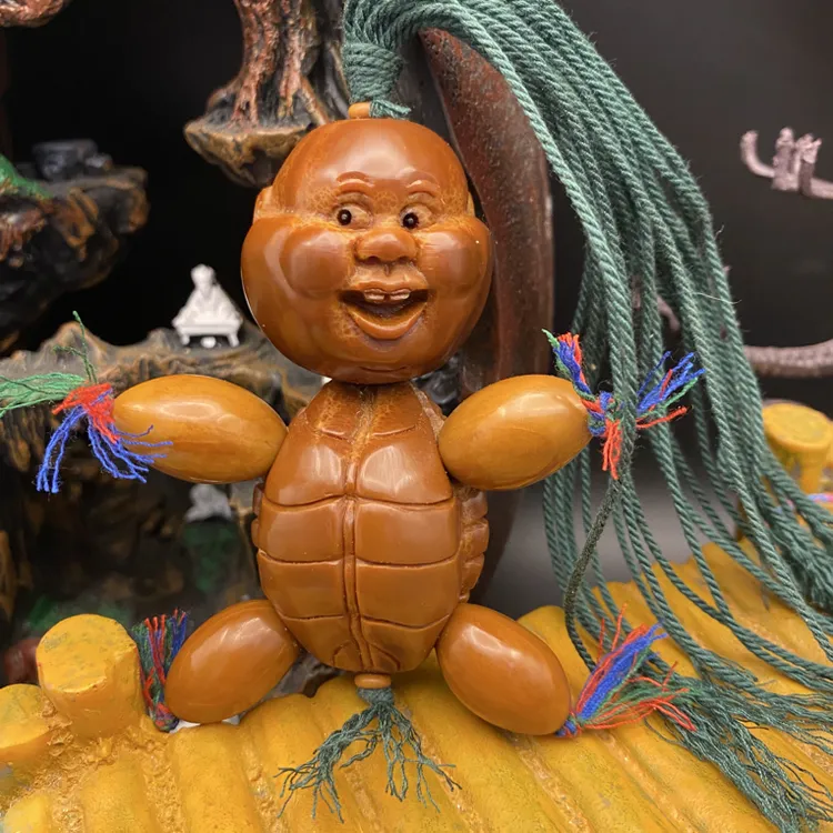 巴西橄榄吊坠富贵人生小人龟仙人手把件