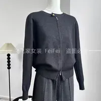 飞飞家~一粒扣拉链开衫！韩单原版~极简风 #毛衣显白洋气女T099灰