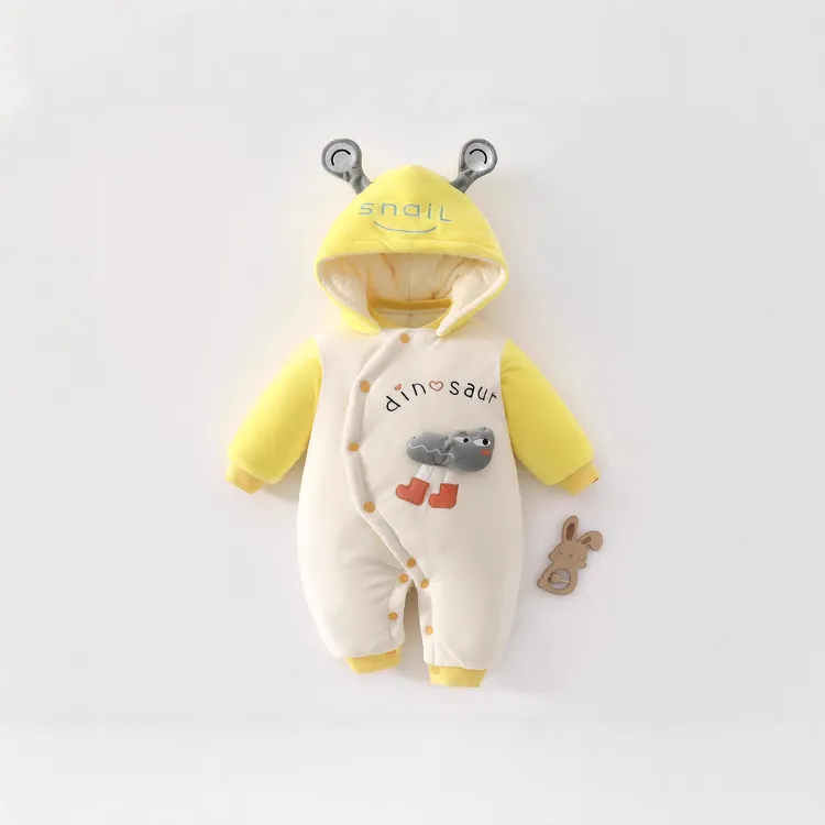 A类新年新生婴儿连体衣冬款加绒加厚宝宝衣服拜年服外出哈衣爬服