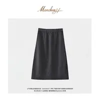 manchenh"毛呢花苞裙"进口强缩羊毛混纺针织呢秋冬花苞裙(松紧腰)