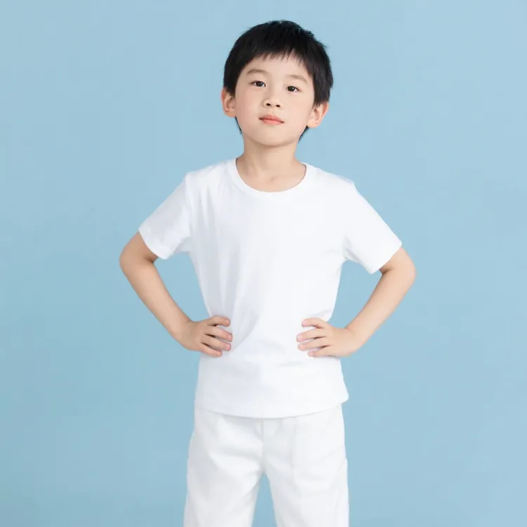 女童白色纯棉短袖t恤2025新款夏季中小童半袖儿童简约宽松上衣T恤