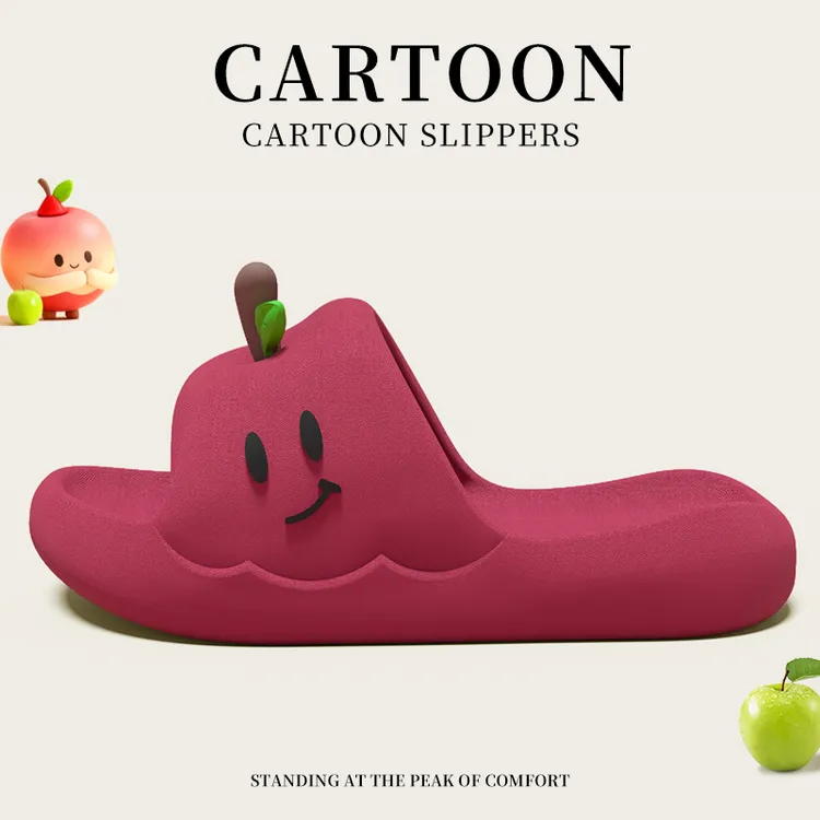 可爱苹果凉拖鞋女款夏季新款室内居家透气浴室防滑女士凉拖可外穿