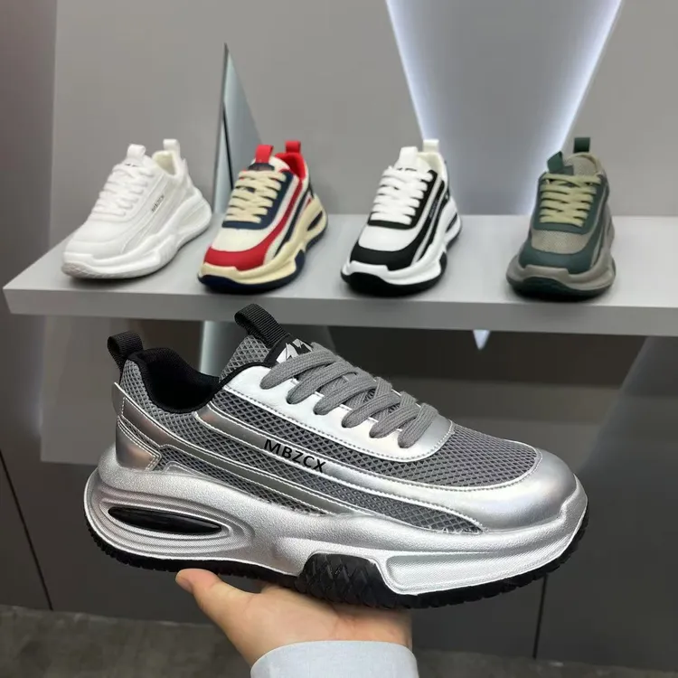 薄款时尚休闲鞋潮流飞织百搭透气低帮增高软底男鞋 MBZ77-1059