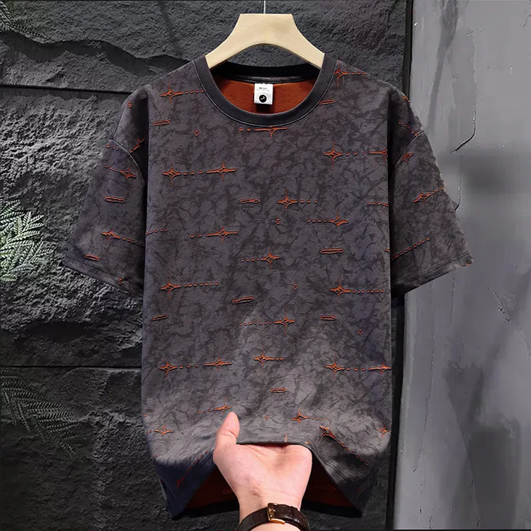 夏季新款时尚T恤圆领韩版男士潮流ins短袖印花百搭宽松大码体恤衫