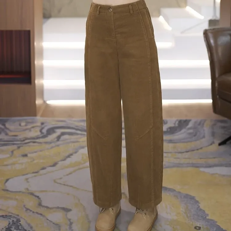 【渲渲推荐】YMJJ-1022冬季气质时尚条绒裤