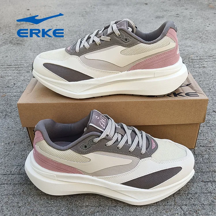 erke/鸿星尔克女款慢跑鞋春秋新款百搭增高运动鞋秋冬款跑步鞋