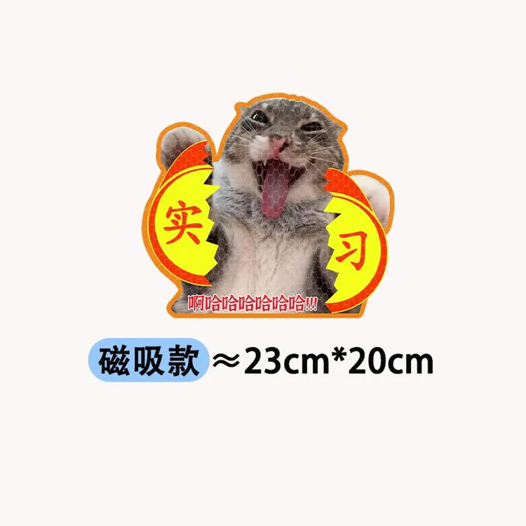 【哈基米实习车贴】磁吸/胶贴创意搞笑新手司机装饰防水反光实习贴