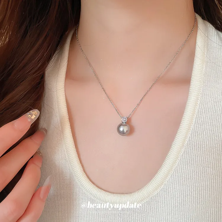 铜合金项链 时尚大点位简约带钻爱心/水滴/铃铛无瑕女几何
