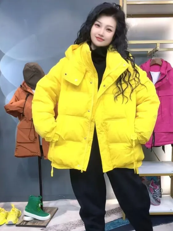 奇奇家时尚韩版大码女装短款2025冬季新款加厚保暖棉服外套