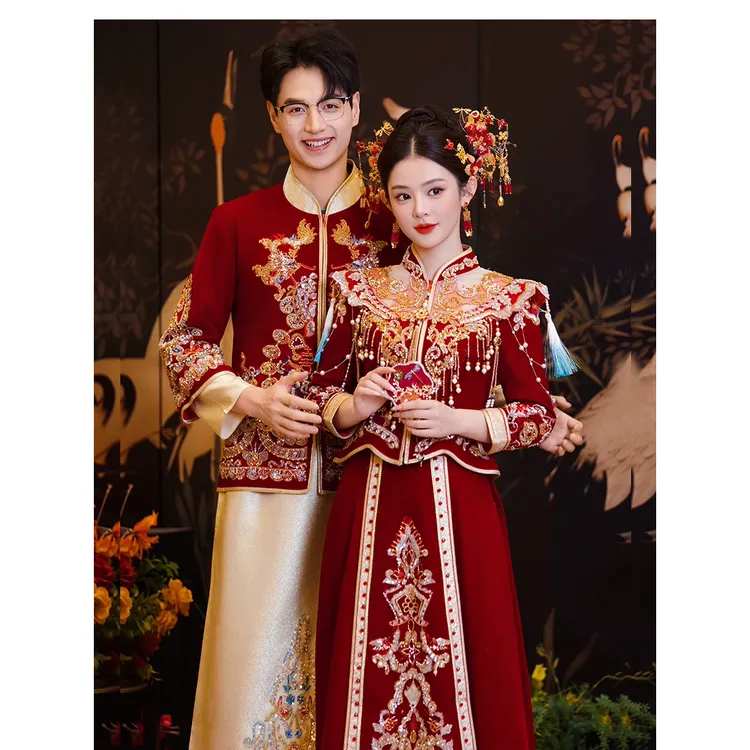 大码显瘦秀禾服新娘婚服2025新款中式情侣结婚敬酒服秀和嫁衣出阁
