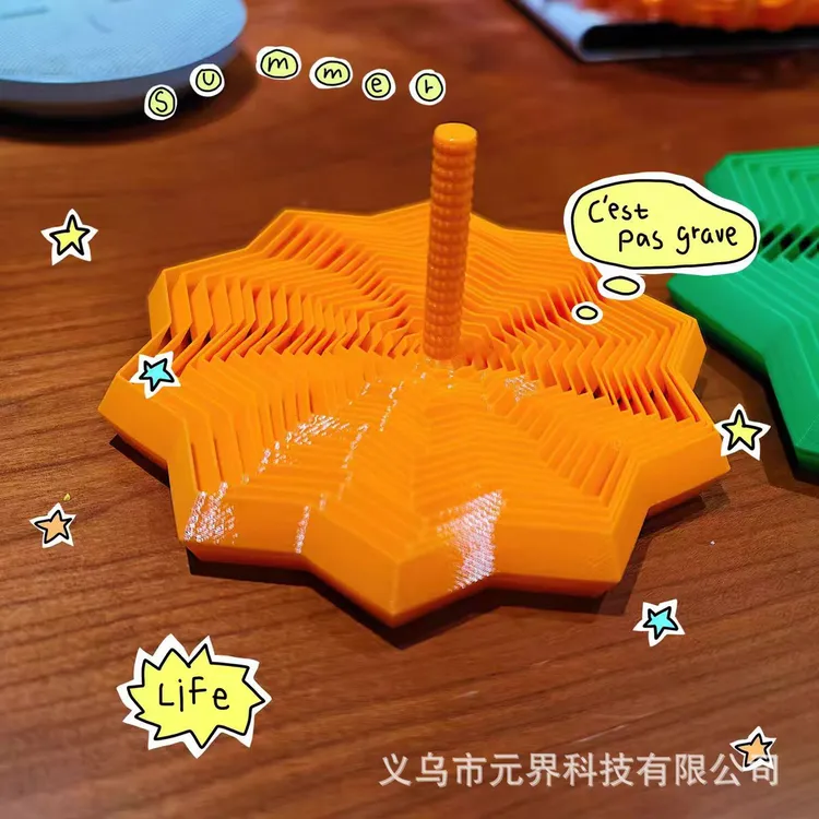 【下班】3D打印带手柄十边形指尖解压舒缓玩具萝卜塔网红玩具摆件