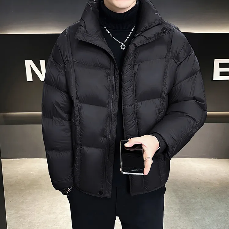 泡芙男款羽绒服冬季防风保暖轻盈羽绒面包服新国标90白鸭绒外套男